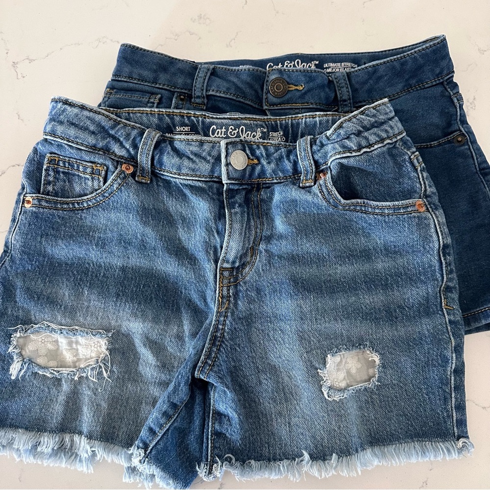 Cat & Jack Blue Denim Shorts Duo